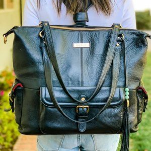 Lily Jade Meggan Diaper Bag- Black w/ Red Interior